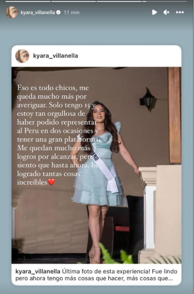 Kyara Villanella rompe su silencio tras no obtener la corona en el Miss Teen Universe en Instagram