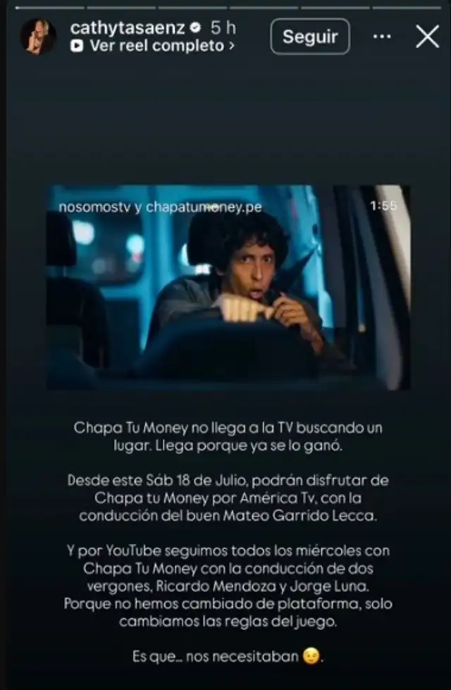 Cathy Sáenz rompe el silencio tras anuncio de 'Chapa Tu Money' en América TV: “CTM no llega a la TV...