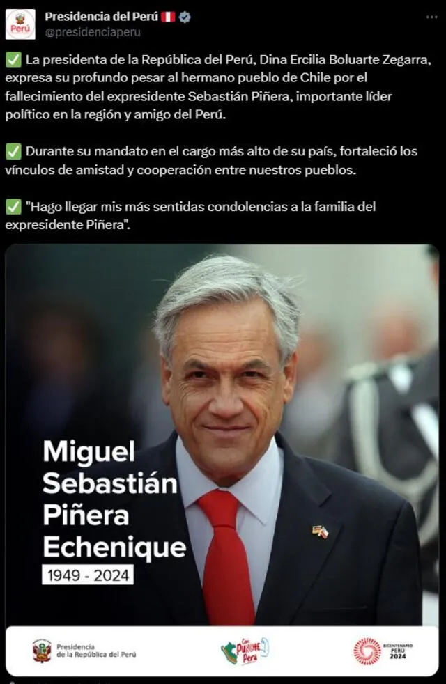 Sebastián Piñera murió. 
