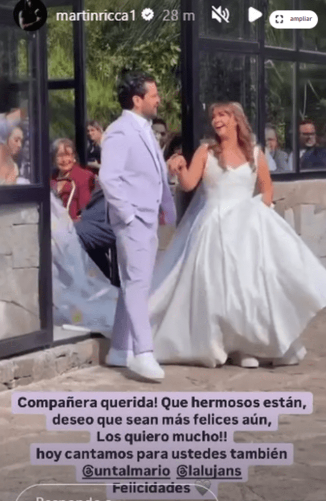 Martín Ricca fue el gran ausente a la boda de Daniela Luján.  