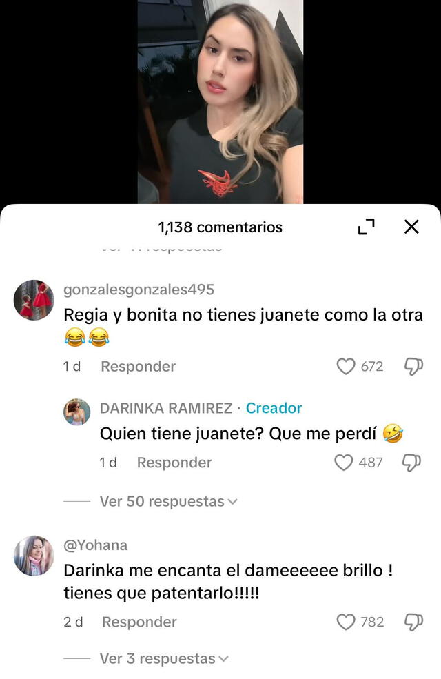 <em>Darinka Ramírez responde a comentario sobre los pies de Xiomy Kanashiro. Captura: TikTok</em> <em>Darinka Ramírez responde a comentario sobre los pies de Xiomy Kanashiro. Captura: TikTok</em>