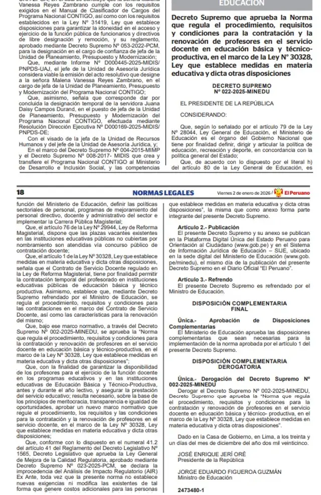 <strong> Decreto Supremo que establece norma y requisitos para renovación docente este 2026</strong>   