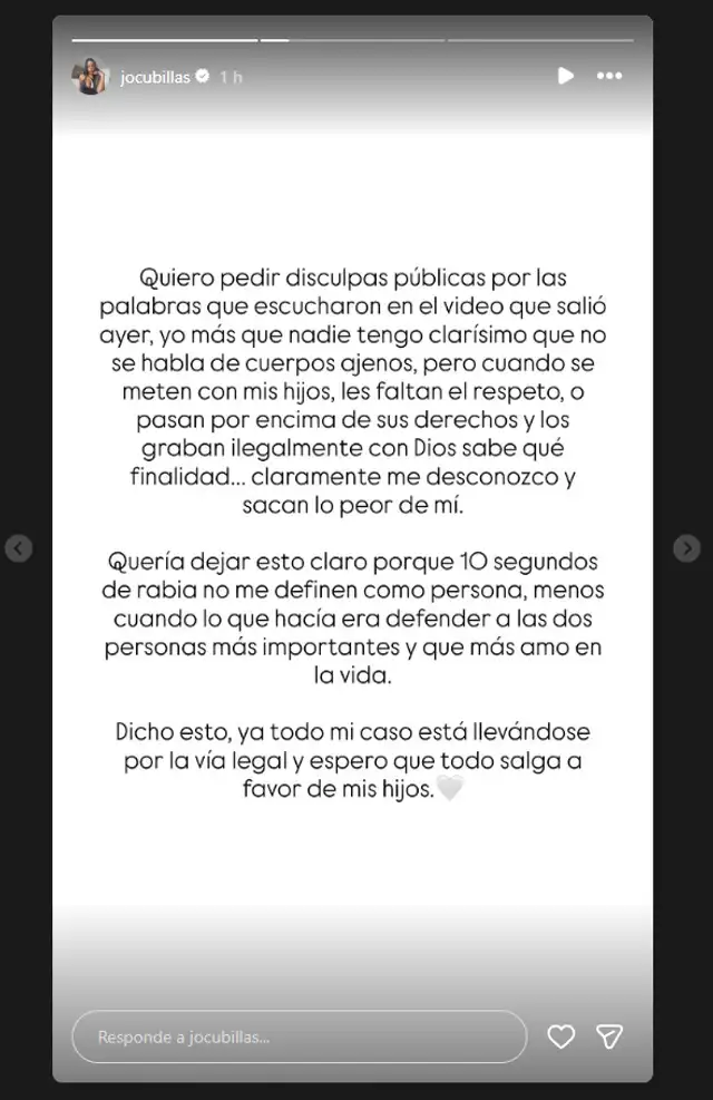 Johana Cubillas se sincera y pide disculpas a Macarena Vélez. Foto: Instagram. Johana Cubillas se sincera y pide disculpas a Macarena Vélez. Foto: Instagram.