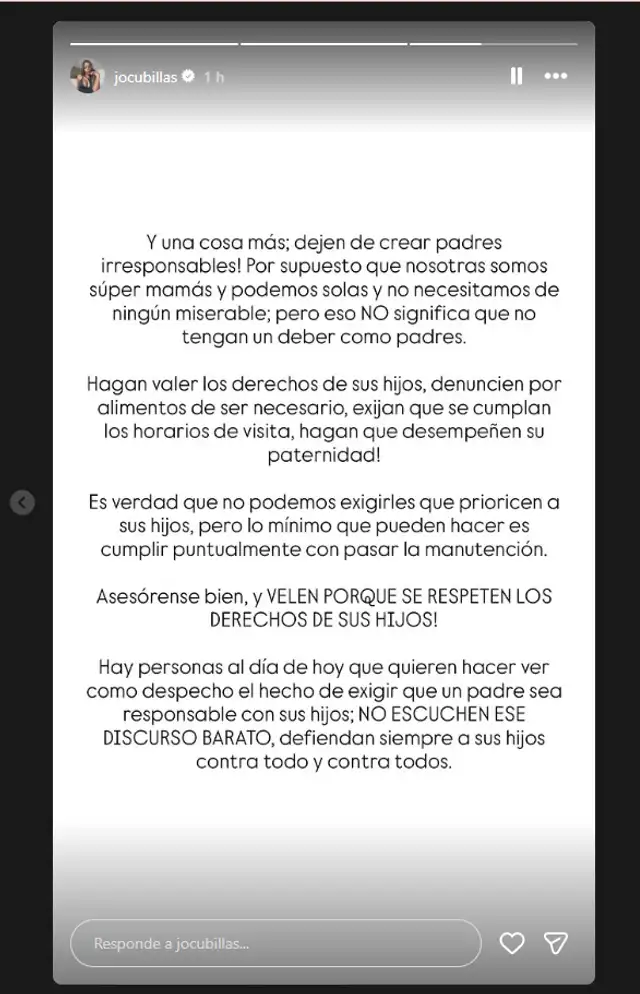 Johana Cubillas se pronuncia sobre el padre de sus hijos y dice que: "No necesitamos de ningún miserable". Foto: Instagram. Johana Cubillas se pronuncia sobre el padre de sus hijos y dice que: "No necesitamos de ningún miserable". Foto: Instagram.