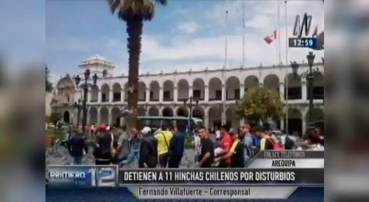 Detienen hinchas chilenos por disturbios en la previa Detienen hinchas chilenos por disturbios en la previa