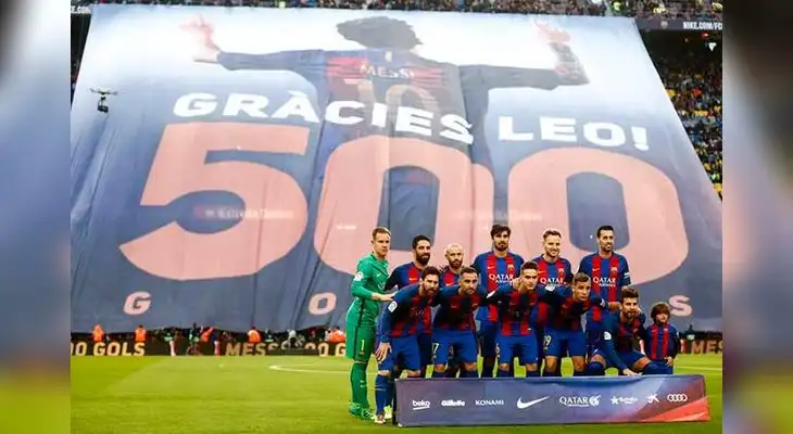 Barcelona:hinchada le rinde homenaje a Lionel Messi por los 500 goles Barcelona:hinchada le rinde homenaje a Lionel Messi por los 500 goles