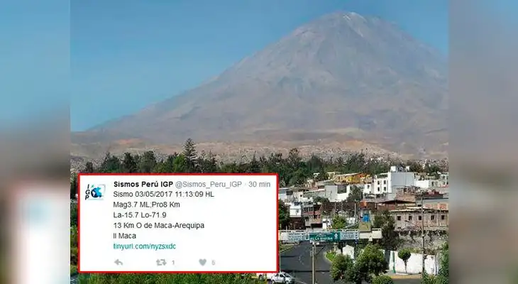IGP reportó que de los últimos diez sismos nueve fueron en Arequipa