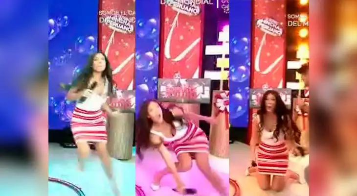 Jazmín Pinedo casi termina mostrando todo luego de caer en pleno programa en vivo Jazmín Pinedo casi termina mostrando todo luego de caer en pleno programa en vivo