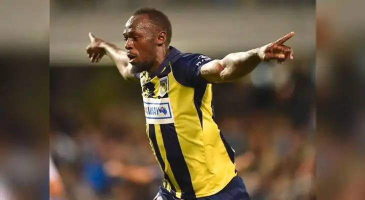 Usain Bolt anota sus dos primeros goles como futbolista en Australia Usain Bolt anota sus dos primeros goles como futbolista en Australia