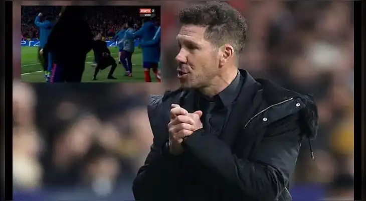 Diego Simeone se sobrepasó en sus festejos