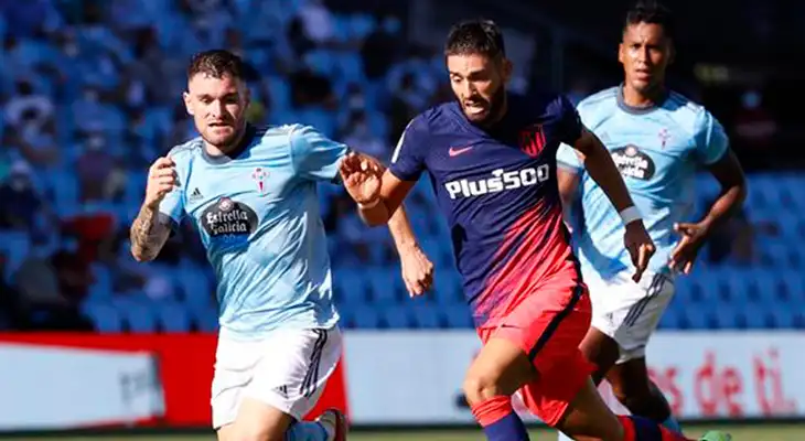 Tapia estuvo en la derrota del Celta ante el campeón vigente Atlético.