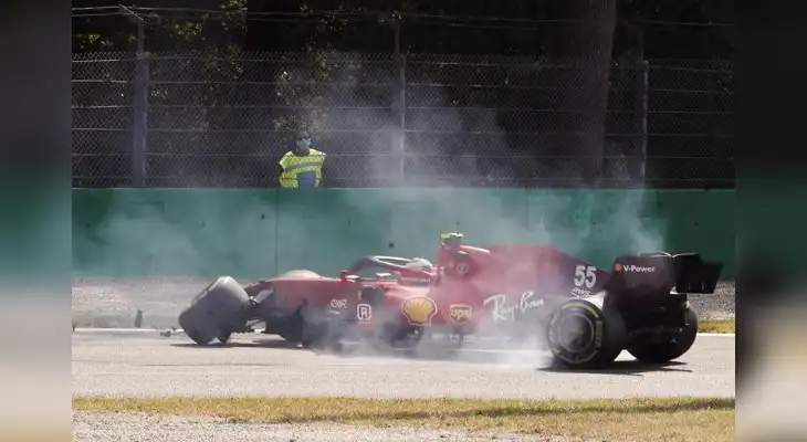 Rondó la tragedia en circuito de Monza. Piloto español Sainz tuvo accidente. Rondó la tragedia en circuito de Monza. Piloto español Sainz tuvo accidente.