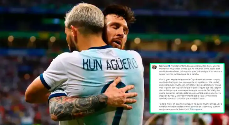 Lionel Messi se entristeció por el anunció de Sergio Agüero.