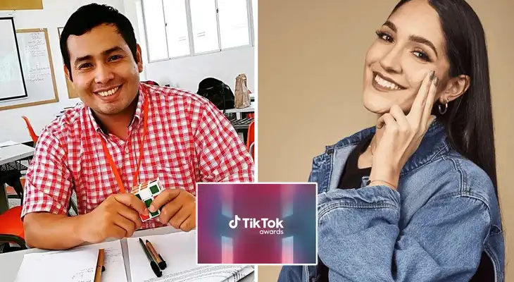 Cómo votar por los peruanosJeffrey Navarro y Sandra Llosa en los Tiktok Awards 2022.