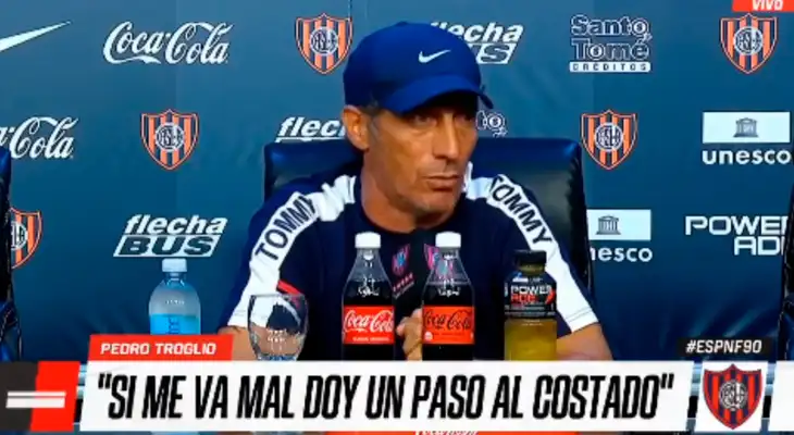 Pedro Troglio puso su carta a disposición para renunciar a San Lorenzo: “No me importa que me puteen”