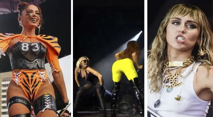 Anitta y Miley Cyrus sorprendieron al cantar y bailar juntas en show. Anitta y Miley Cyrus sorprendieron al cantar y bailar juntas en show.