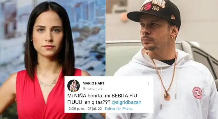 Mario Hart envía twit a Sigrid Bazán Mario Hart envía twit a Sigrid Bazán