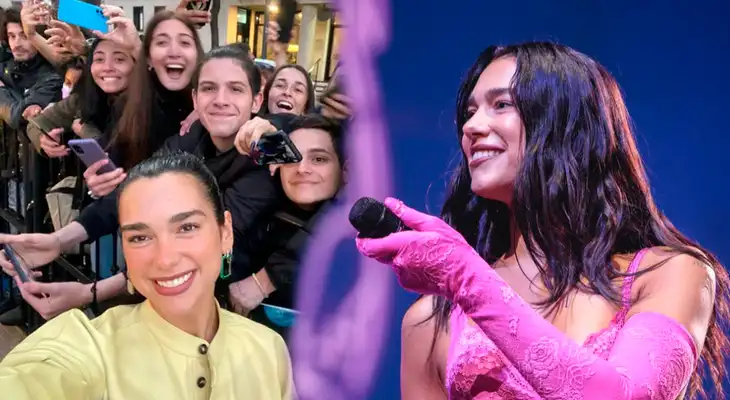 Dua Lipa emocionó a fans con fans que la esperaban afuera de su hotel en Argentina. Dua Lipa emocionó a fans con fans que la esperaban afuera de su hotel en Argentina.