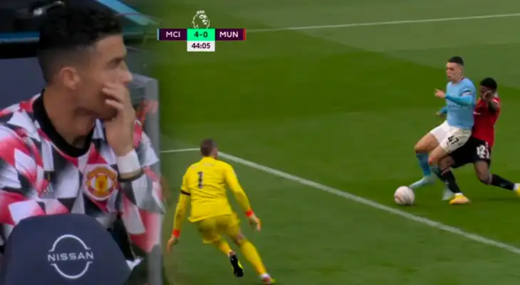 Cristiano Ronaldo, al borde del llanto: Foden para el Manchester City 4-0 Manchester United en el 1T