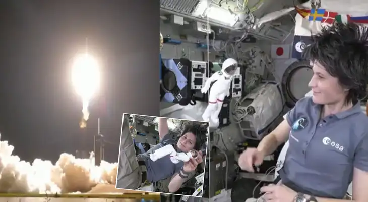 Astronauta Samantha Cristoforetti es la primera comandante europea de la Estación Espacial Internacional en volar al espacio con su propia muñeca. Astronauta Samantha Cristoforetti es la primera comandante europea de la Estación Espacial Internacional en volar al espacio con su propia muñeca.