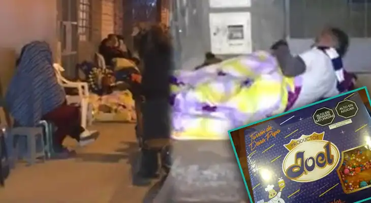 Cientos de personas pernotan en la calle para conseguir turrones en el Callao. Cientos de personas pernotan en la calle para conseguir turrones en el Callao.