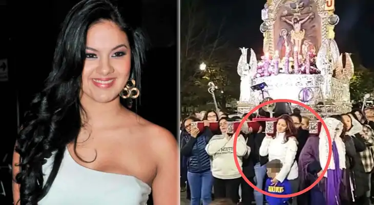 Katty García se unió a la procesión del Señor de los Milagros.