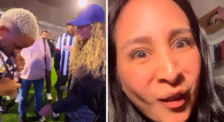 Jefferson Farfán sorprende a Ximena Peralta. Jefferson Farfán sorprende a Ximena Peralta.