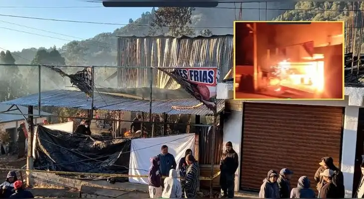 El incendio acabó con la vivienda en instantes con la familia dentro en Sibinal, Guatemala. El incendio acabó con la vivienda en instantes con la familia dentro en Sibinal, Guatemala.