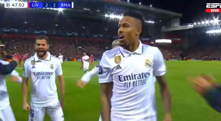 Eder Militao marcó el 3-2 para Real Madrid y remonta el partido al Liverpool