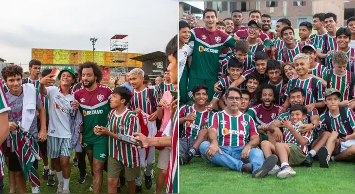 Jugadores del Fluminense conocieron a menores de su academia en Perú. Jugadores del Fluminense conocieron a menores de su academia en Perú.