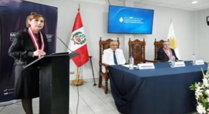 Fiscal de la Nación Patricia Benavides en ceremonia por el aniversario del Instituto de Medicina Legal