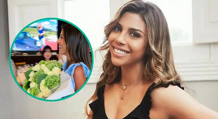 Alondra García Miró recibe flores durante evento deportivo en Francia. Alondra García Miró recibe flores durante evento deportivo en Francia.