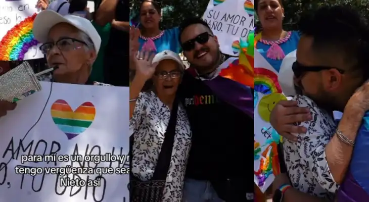 No juzgó a su nieto y lo abraza tal como es. Escena conmovió a los usuarios. No juzgó a su nieto y lo abraza tal como es. Escena conmovió a los usuarios.