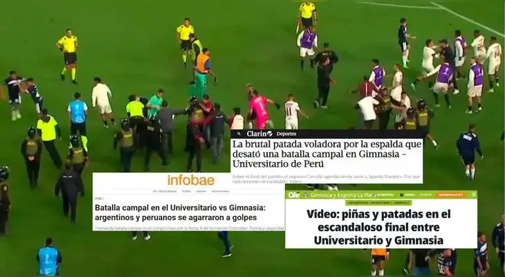 La prensa argentina comentó el bochornoso hecho que sucedió entre Universitario y Gimnasia en el Monumental. La prensa argentina comentó el bochornoso hecho que sucedió entre Universitario y Gimnasia en el Monumental.