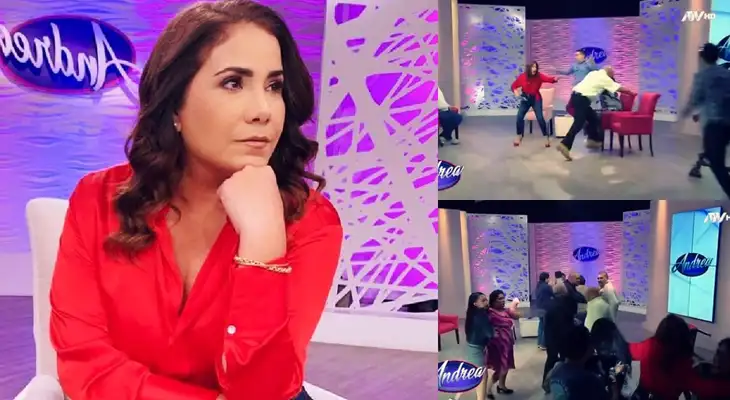 Andrea Llosa recibe críticas por pelea en su programa de televisión. Andrea Llosa recibe críticas por pelea en su programa de televisión.