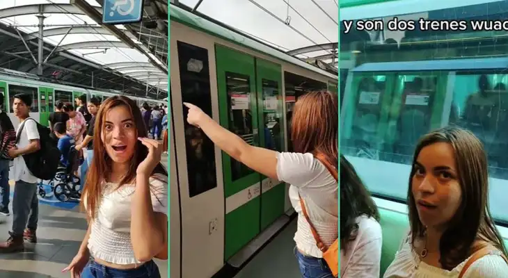 La visita de la joven venezolana al tren eléctrico fue viral en TikTok.