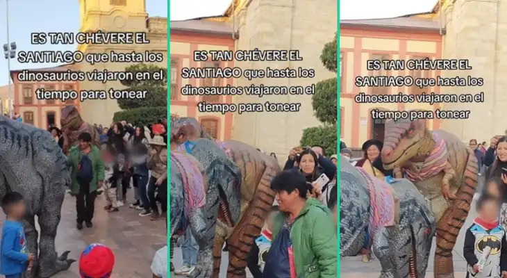 Dinosaurios se unen a fiesta y zapatean a ritmo de huayno: “Huancayork es bacán”