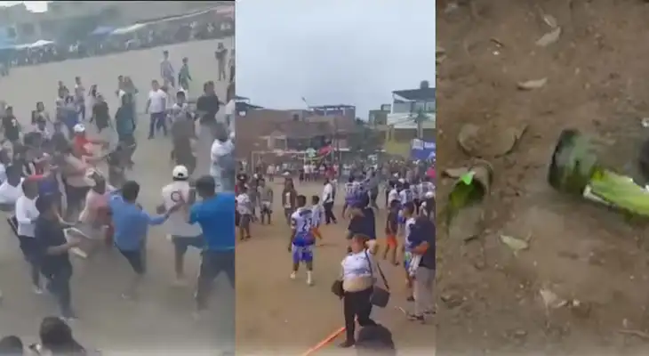 La batalla campal se dio en presencia de niños.