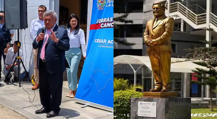 César Acuña defendió la estatua e indicó que solo fue retirada por mejoramiento de colores.