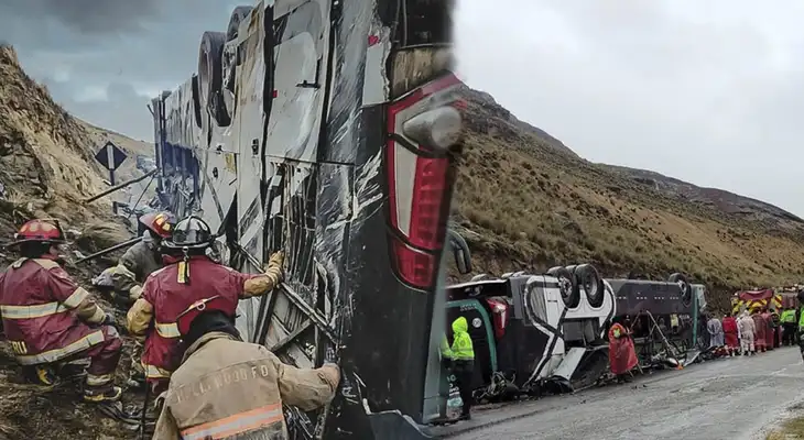 Bomberos de Ayaucho sufrieron un fuerte impacto al atender la emergencia por el accidente de bus de Civa.