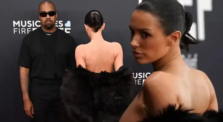 Bianca Censori aparece completamente desnuda junto a Kanye West en los Grammy 2025.