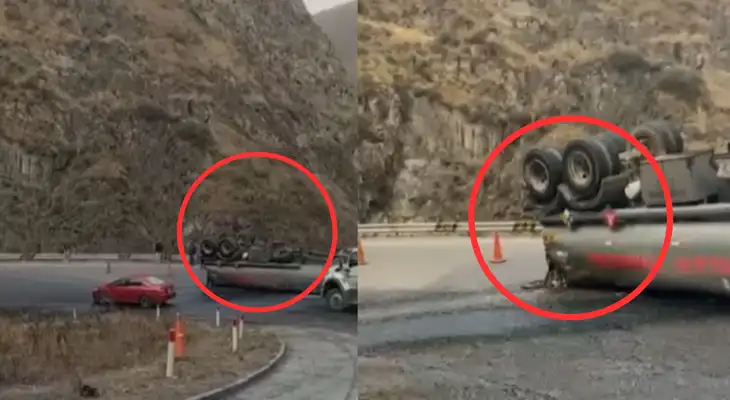 ¡Alerta! Derrame de petróleo contamina el río Rímac tras volcadura de camión ¡Alerta! Derrame de petróleo contamina el río Rímac tras volcadura de camión