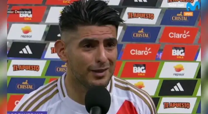 Carlos Zambrano fue titular en la derrota de Perú ante Paraguay. Foto: captura/Movistar Deportes