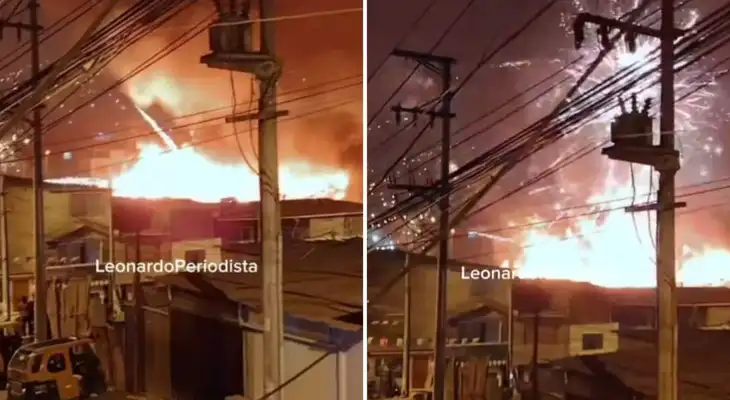 San Juan de Miraflores: Taller clandestino de pirotécnicos explota durante incendio en Pamplona Alta