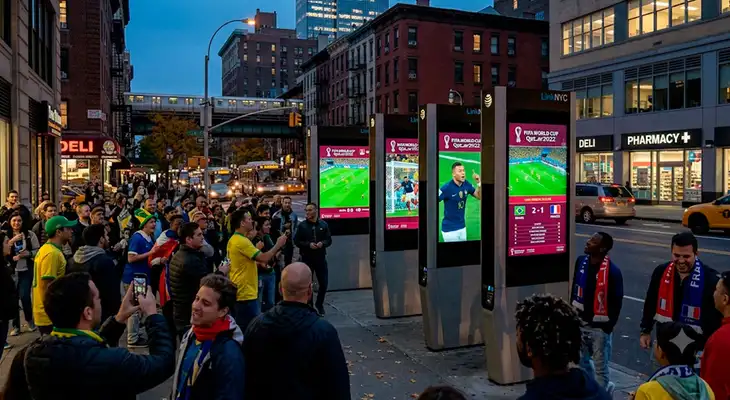 Habilitan pantallas gigantes para ver los partidos de la Copa del Mundo 2026 en Nueva York.