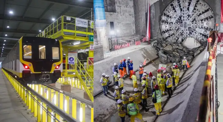 La etapa 1B registra un avance del 96% y la etapa 2 alcanza el 91%. Además, el ramal de la futura Línea 4 continúa con importantes trabajos de construcción.