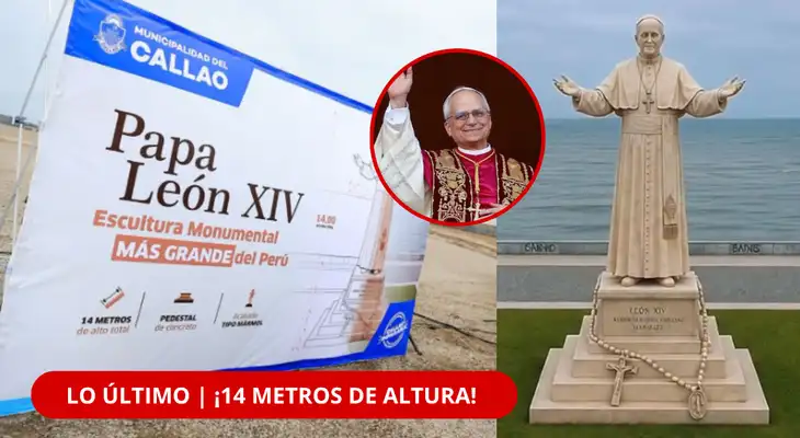 Así será la impresionante estatua de 14 metros en homenaje al papa León XIV.