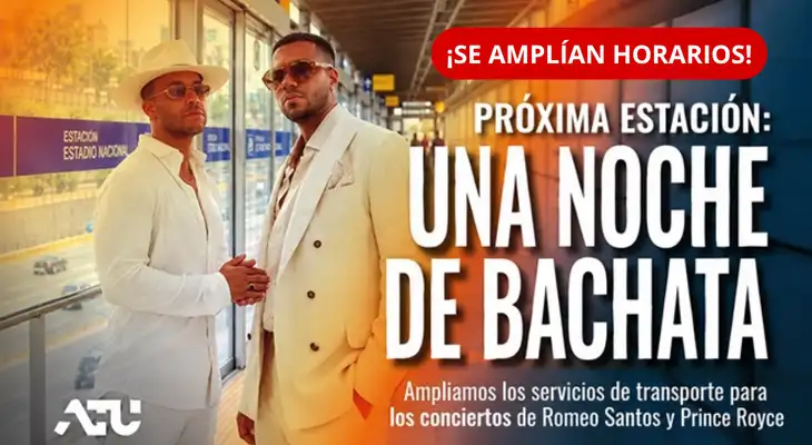 ATU amplía horario del Metropolitano y Corredor Azul por conciertos de Romeo Santos y Prince Royce. ATU amplía horario del Metropolitano y Corredor Azul por conciertos de Romeo Santos y Prince Royce.